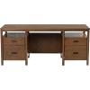 SAFAVIEH Couture Collection – Jaylessa Natural & Black Wood 4-Drawer Desk, Modern Storage Writing Table with Metal Accents (SFV4230A)(Medium Oak/Black)
