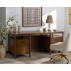 SAFAVIEH Couture Collection – Jaylessa Natural & Black Wood 4-Drawer Desk, Modern Storage Writing Table with Metal Accents (SFV4230A)(Medium Oak/Black)