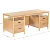 SAFAVIEH Couture Collection – Jaylessa Natural & Black Wood 4-Drawer Desk, Modern Storage Writing Table with Metal Accents (SFV4230A)(Natural/Black)
