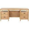 SAFAVIEH Couture Collection – Jaylessa Natural & Black Wood 4-Drawer Desk, Modern Storage Writing Table with Metal Accents (SFV4230A)(Natural/Black)