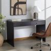 SAFAVIEH Couture Collection – Jessey Black Wood 2-Drawer Desk with Brass Accents, Modern Writing Table with Storage (SFV4236A)(Black/Brass)