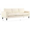 SAFAVIEH Couture Collection – Kalyna 3.5 Seater Sofa – Grey, Modern Upholstered Polyester Fabric Couch with Square Arms & Tapered Legs (SFA2007B)(Creme)