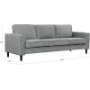 SAFAVIEH Couture Collection – Kalyna 3.5 Seater Sofa – Grey, Modern Upholstered Polyester Fabric Couch with Square Arms & Tapered Legs (SFA2007B)(Grey)