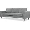 SAFAVIEH Couture Collection – Kalyna 3.5 Seater Sofa – Grey, Modern Upholstered Polyester Fabric Couch with Square Arms & Tapered Legs (SFA2007B)(Grey)