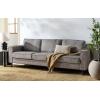 SAFAVIEH Couture Collection – Kalyna 3.5 Seater Sofa – Grey, Modern Upholstered Polyester Fabric Couch with Square Arms & Tapered Legs (SFA2007B)(Grey)