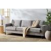 SAFAVIEH Couture Collection – Kalyna 3.5 Seater Sofa – Grey, Modern Upholstered Polyester Fabric Couch with Square Arms & Tapered Legs (SFA2007B)(Light Grey)