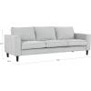 SAFAVIEH Couture Collection – Kalyna 3.5 Seater Sofa – Grey, Modern Upholstered Polyester Fabric Couch with Square Arms & Tapered Legs (SFA2007B)(Light Grey)
