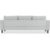SAFAVIEH Couture Collection – Kalyna 3.5 Seater Sofa – Grey, Modern Upholstered Polyester Fabric Couch with Square Arms & Tapered Legs (SFA2007B)(Light Grey)