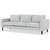 SAFAVIEH Couture Collection – Kalyna 3.5 Seater Sofa – Grey, Modern Upholstered Polyester Fabric Couch with Square Arms & Tapered Legs (SFA2007B)(Light Grey)