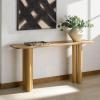 SAFAVIEH Couture Collection – Kathalina Natural Solid Wood Console Table, Rectangular Modern Accent (SFV6410A)(Natural)