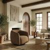 SAFAVIEH Couture Collection – Kellybryn Olive Green Chenille Swivel Accent Chair, Fully Assembled Upholstered Lounge Chair (SFV4883C)(Dark Brown)