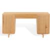 SAFAVIEH Couture Collection – Kristy Natural Fluted Wood Desk, Modern Writing Table with Textured Design (SFV4251A)(Natural)