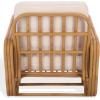 SAFAVIEH Couture Collection – Malina Natural Rattan Pole & White Cushion Accent Chair, Fully Assembled Woven Lounge Chair for Living Room, Bedroom or Sunroom (CWK3028A)(Natural/White)