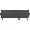 SAFAVIEH Couture Collection – Nicolettie Linen Chaise Sectional Sofa – Slate Grey, Mid-Century Modern Design with Tufted Cushions & Wood Legs, Left-Facing Chaise (DUP1008A)(Slate/Grey)
