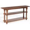 SAFAVIEH Couture Collection – Norbert Brown Solid Wood 2 Shelf Console Table, Entryway Storage Table with Turned Legs (SFV5795A)(Brown)