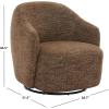 SAFAVIEH Couture Collection – Peitra Dark Brown Chenille Accent Chair, Fully Assembled Upholstered Chair (SFV4846D)(Dark Brown)