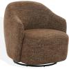 SAFAVIEH Couture Collection – Peitra Dark Brown Chenille Accent Chair, Fully Assembled Upholstered Chair (SFV4846D)(Dark Brown)