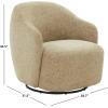 SAFAVIEH Couture Collection – Peitra Dark Brown Chenille Accent Chair, Fully Assembled Upholstered Chair (SFV4846D)(Light Brown)