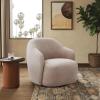 SAFAVIEH Couture Collection – Peitra Dark Brown Chenille Accent Chair, Fully Assembled Upholstered Chair (SFV4846D)(Oatmeal)