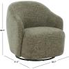 SAFAVIEH Couture Collection – Peitra Dark Brown Chenille Accent Chair, Fully Assembled Upholstered Chair (SFV4846D)(Olive Green)