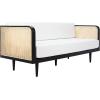 SAFAVIEH Couture Collection – Petroski French Cane Sofa, Black Wood Frame with Natural Rattan Sides, Modern Design (DUP1007A)(Black/Natural)