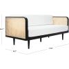 SAFAVIEH Couture Collection – Petroski French Cane Sofa, Black Wood Frame with Natural Rattan Sides, Modern Design (DUP1007A)(Black/Natural)