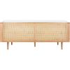 SAFAVIEH Couture Collection – Petroski French Cane Sofa, Black Wood Frame with Natural Rattan Sides, Modern Design (DUP1007A)(Natural)