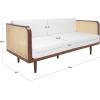 SAFAVIEH Couture Collection – Petroski French Cane Sofa, Black Wood Frame with Natural Rattan Sides, Modern Design (DUP1007A)(Walnut/Natural)