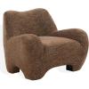 SAFAVIEH Couture Collection – Randal Light Brown Chenille Accent Chair, Modern Sculptural Lounge Seating, Fully Assembled (SFV4878A)(Dark Brown)