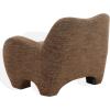 SAFAVIEH Couture Collection – Randal Light Brown Chenille Accent Chair, Modern Sculptural Lounge Seating, Fully Assembled (SFV4878A)(Dark Brown)