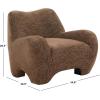 SAFAVIEH Couture Collection – Randal Light Brown Chenille Accent Chair, Modern Sculptural Lounge Seating, Fully Assembled (SFV4878A)(Dark Brown)