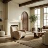 SAFAVIEH Couture Collection – Randal Light Brown Chenille Accent Chair, Modern Sculptural Lounge Seating, Fully Assembled (SFV4878A)(Light Brown Performancechenille)