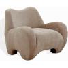SAFAVIEH Couture Collection – Randal Light Brown Chenille Accent Chair, Modern Sculptural Lounge Seating, Fully Assembled (SFV4878A)(Light Brown Performancechenille)