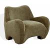 SAFAVIEH Couture Collection – Randal Light Brown Chenille Accent Chair, Modern Sculptural Lounge Seating, Fully Assembled (SFV4878A)(Olive Green)
