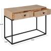 SAFAVIEH Couture Collection – Sherriandra Walnut & Black Metal Console Table with 2 Drawers, Modern Accent (SFV3010B)(Natural/Black)