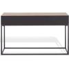 SAFAVIEH Couture Collection – Sherriandra Walnut & Black Metal Console Table with 2 Drawers, Modern Accent (SFV3010B)(Natural/Black)