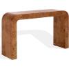 SAFAVIEH Couture Collection – Tessly Walnut Burl Veneer Console Table, Curved Waterfall Design, Fully Assembled (SFV5550A)(Walnut Burl)