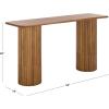 SAFAVIEH Couture Collection – Treyshawn Walnut Solid Wood Console Table, Rectangular Fluted Base Accent (SFV6411A)(Walnut)