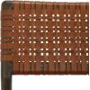 SAFAVIEH Couture Collection – Valdina Black Woven Leather Accent Chair, Low Profile Design, Solid Wood Frame, Fully Assembled (SFV1904A)(Brown/Walnut)