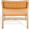 SAFAVIEH Couture Collection – Valdina Black Woven Leather Accent Chair, Low Profile Design, Solid Wood Frame, Fully Assembled (SFV1904A)(Tan/Natural)