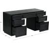 SAFAVIEH Couture Collection – Zeus Black Wood 7-Drawer Desk, Modern Storage Writing Table (SFV4220C)(Black)