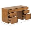 SAFAVIEH Couture Collection – Zeus Black Wood 7-Drawer Desk, Modern Storage Writing Table (SFV4220C)(Medium Oak)
