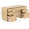 SAFAVIEH Couture Collection – Zeus Black Wood 7-Drawer Desk, Modern Storage Writing Table (SFV4220C)(Natural)