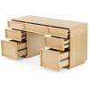 SAFAVIEH Couture Collection – Zeus Black Wood 7-Drawer Desk, Modern Storage Writing Table (SFV4220C)(Natural)