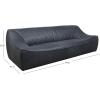 SAFAVIEH Couture Collection Agitha Modern Dark Grey Italian Leather Tufted Sofa Couch (Fully Assembled)(Dark Grey)