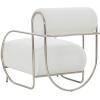 SAFAVIEH Couture Collection Bethann White Corduroy/Silver Metal Frame Accent Chair (Fully Assembled)