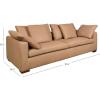 SAFAVIEH Couture Collection Blanca Brown Italian Leather Sofa Couch (Fully Assembled)(Brown)