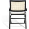 SAFAVIEH Couture Collection Colette Tropical Coastal Natural Solid Wood Rattan Armchair(Black/Natural)