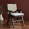 SAFAVIEH Couture Collection Colette Tropical Coastal Natural Solid Wood Rattan Armchair(Black/Natural)