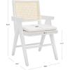 SAFAVIEH Couture Collection Colette Tropical Coastal Natural Solid Wood Rattan Armchair(White/Natural)